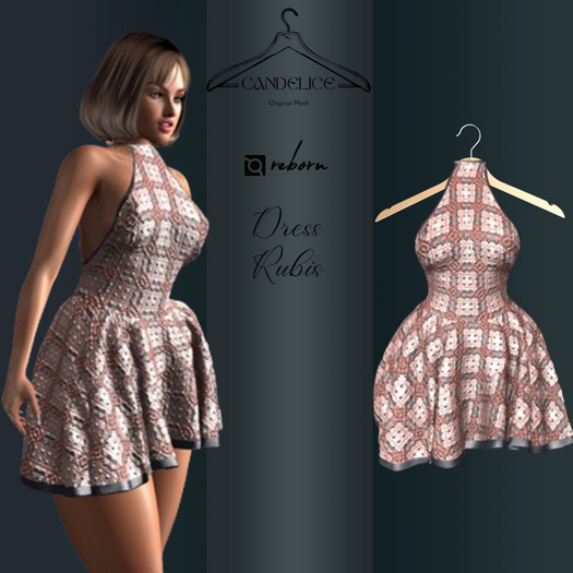 Add me - Reborn - Robe Rubis  Broderie Rose