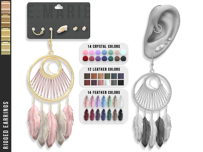 e.marie // Alessia Earrings - Golds