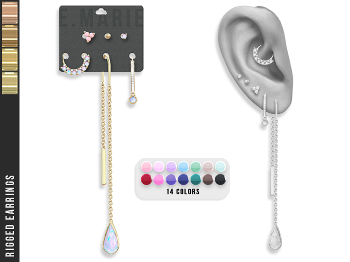 e.marie // April Earrings - Golds