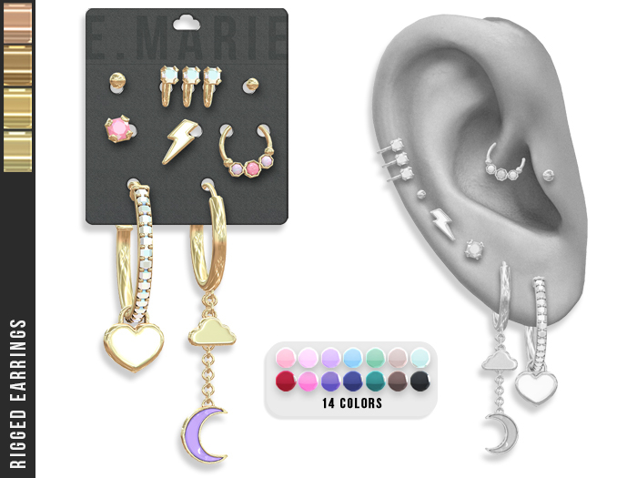 e.marie // Deja Earrings - Golds 