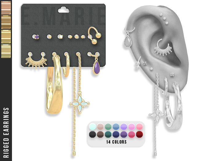 e.marie // Eliana Earrings - Golds