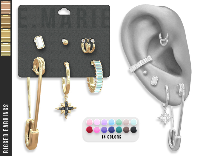 e.marie // Kacie Earrings - Golds