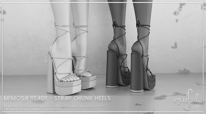 Cynful Mimosa Ready - Strap Chunk Heels - Demo