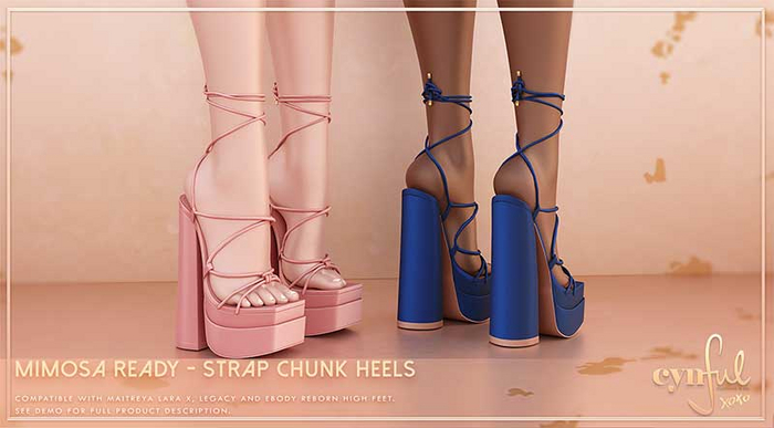 Cynful Mimosa Ready - Strap Chunk Heels - Fatpack