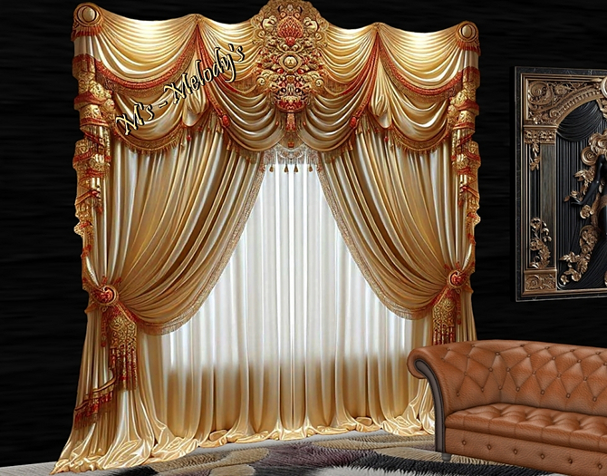 M's - Baroque Style Curtain - "Baroque Elegance"
