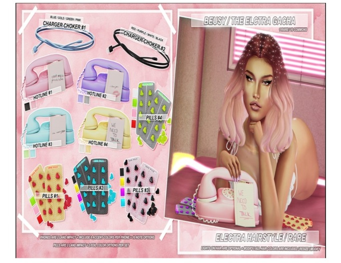 Beusy: Electra Hairstyle [ The Electra Gacha ] RARE