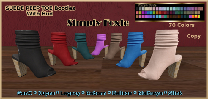 SUEDE PEEP TOE Booties With Hud (Boxed)