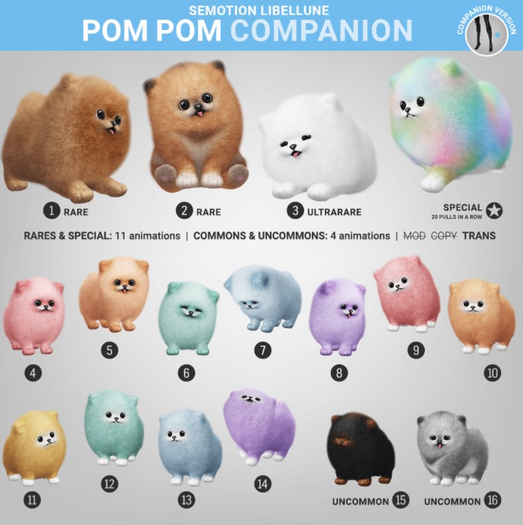SEmotion Libellune Pom Pom Companion RARE 01