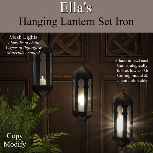 Ella's Hanging Lantern Set Iron