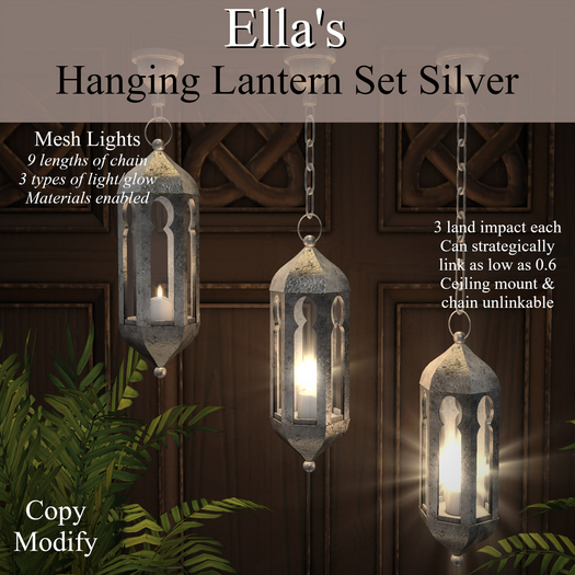 Ella's Hanging Lantern Set Silver