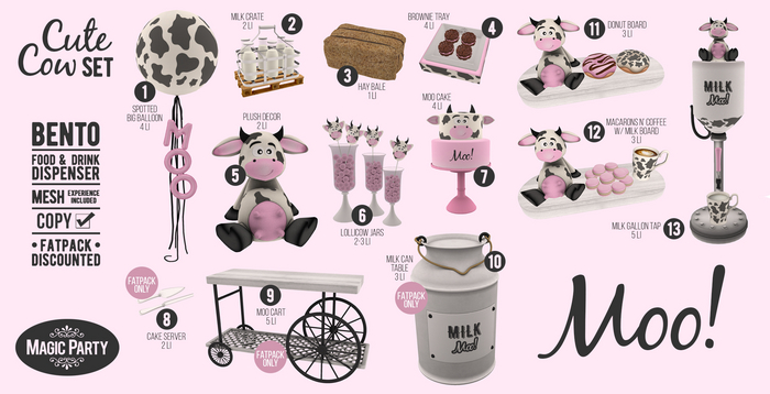 Cute Cow SET [FATPACK] Save 50% [BENTO]
