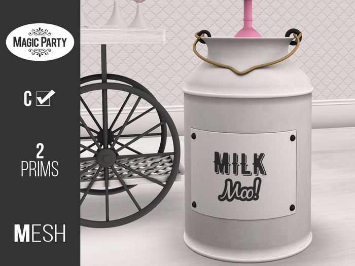 Milk Can Table [Cute Cow]