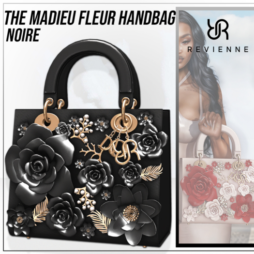 Revienne: The Madieu Fleur Handbag [NOIRE]