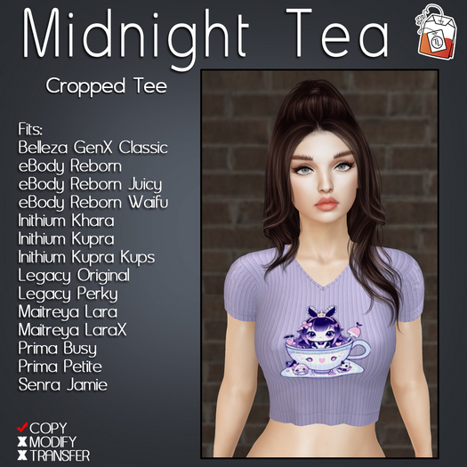 ~TL~ Midnight Tea Cropped Tee