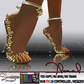 PROMO Shoenique Designs Floral Swirls Gold stiletto heels RGB HUD