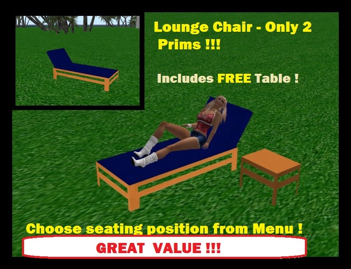 ラウンジ - ミッドナイト ブルー - 2 プリム ！