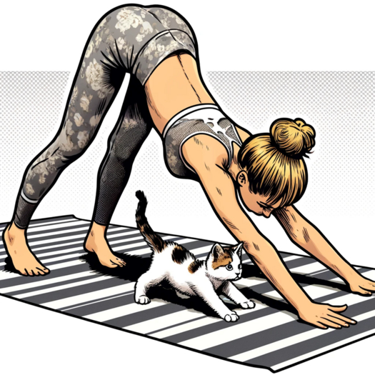 Cat yoga nine