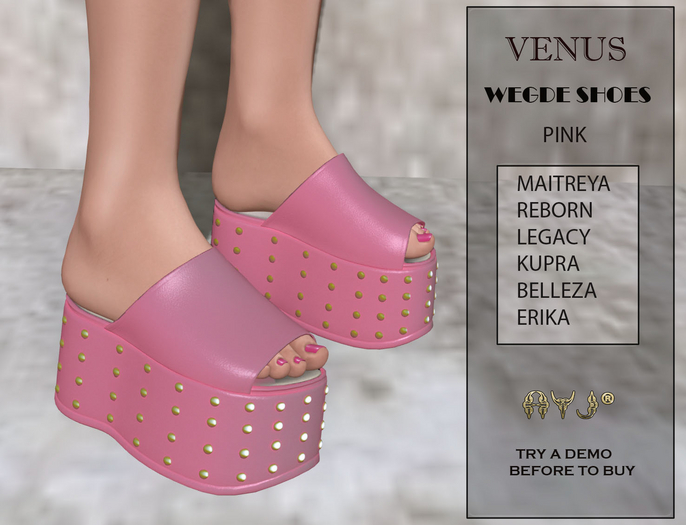 EXCLUSIVE SHOES MOD: VENUS PINK SHOES WEDGE * NEW COLLECTION * A&J CREATIONS AND FRANCHISE