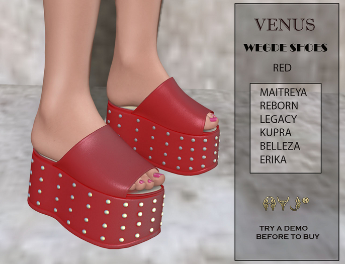 EXCLUSIVE SHOES MOD: VENUS RED SHOES WEDGE * NEW COLLECTION * A&J CREATIONS AND FRANCHISE