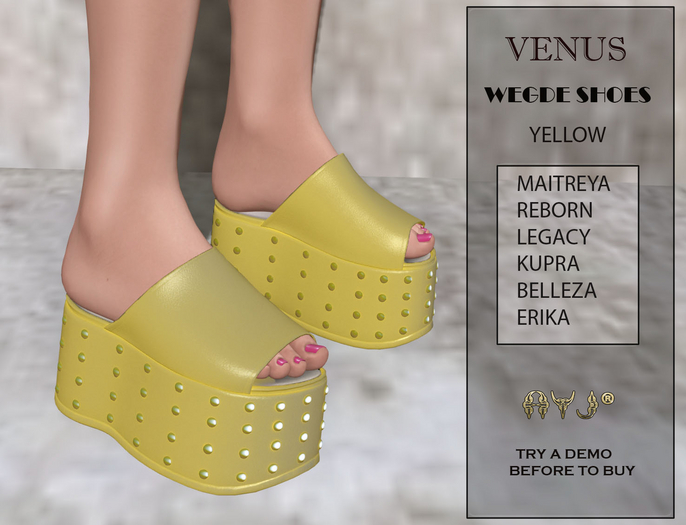 EXCLUSIVE SHOES MOD: VENUS YELLOW SHOES WEDGE * NEW COLLECTION * A&J CREATIONS AND FRANCHISE