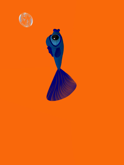 (7S) Common Fish: Blue Guppy