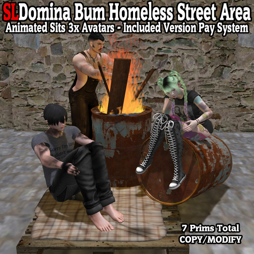 SLDomina Bum Homeles Street Area - With Animations and Fire effect - Included Pay Version