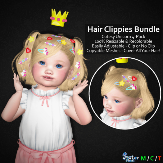 [Jester Inc.] Cutesy Unicorn Hair Clip Bundle!