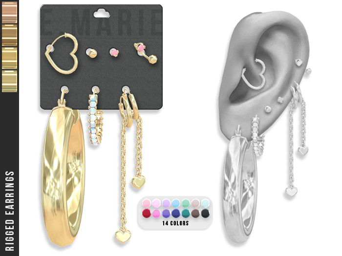 e.marie // Veronica Earrings - Golds