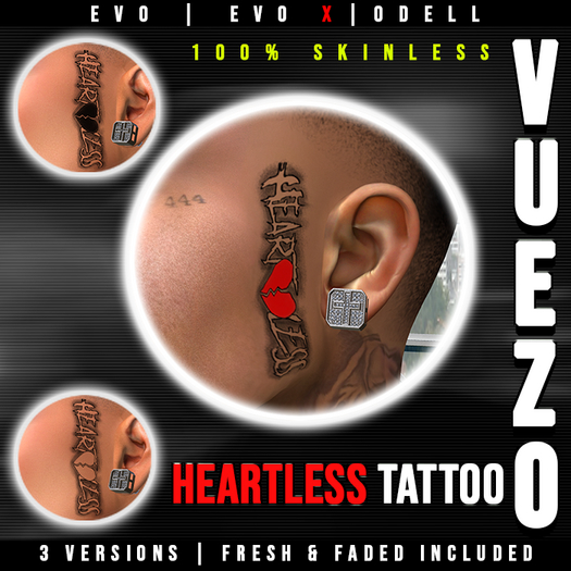 [Vuezo] Heartless Face Tattoo Pack