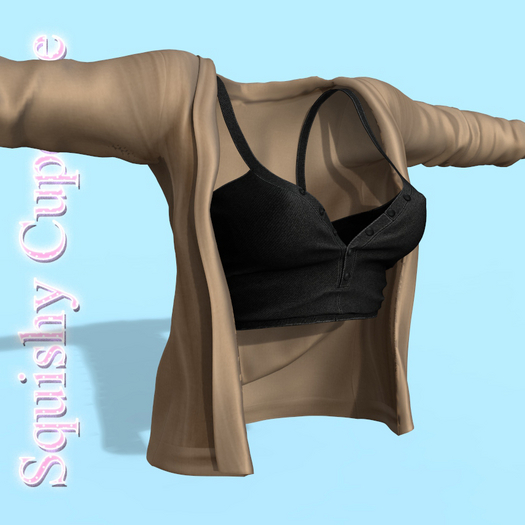 Beige Cardigan With Black Top