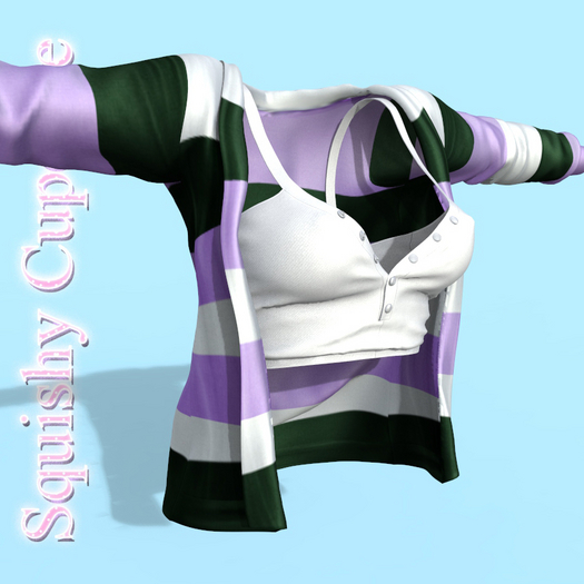 Lilac Cardigan With White Top