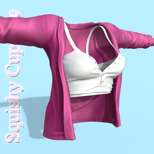 Magenta Cardigan With White Top