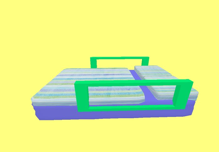 blue toddler bed