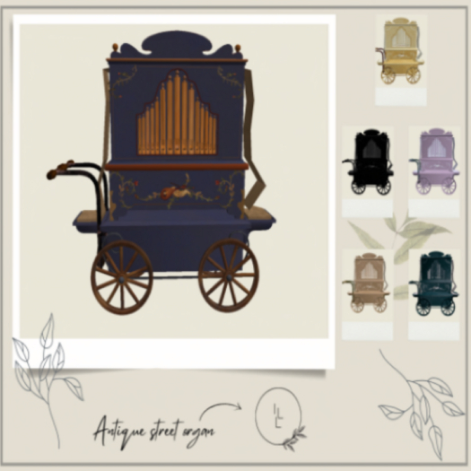 01 ILL Antique Street Organ blue RARE