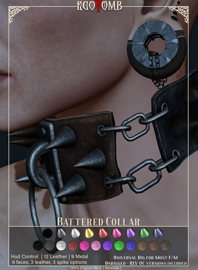 -egotomb- Battered Collar - RLV OC - Rigged & Unrigged - DEMO