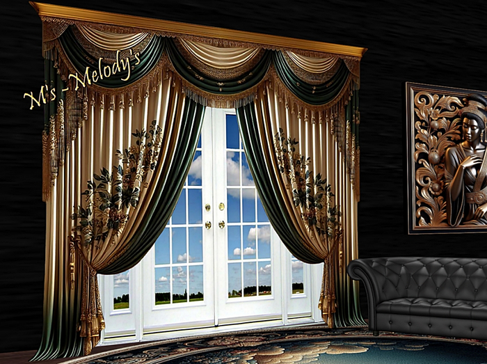 M's - Curtain - "Emerald Baroque"