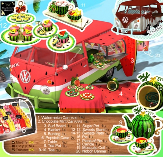 *FG* Lovely Watermelon #01- Watermelon Car  RARE