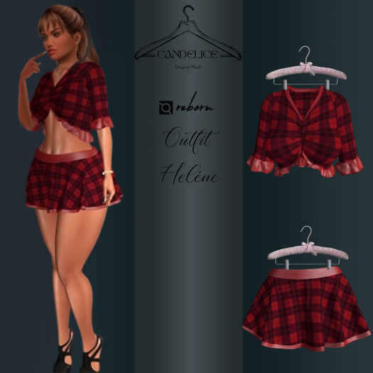 Add me - Reborn - Outfit Helene Ecossais Rouge