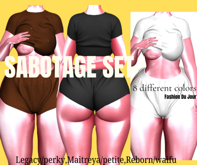 SABOTAGE Shorts - WHITE