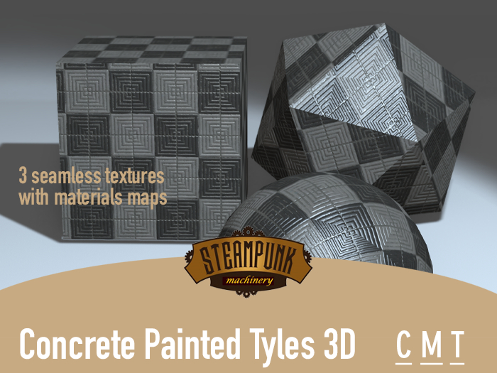 Steampunk Machinery - Concrete Painted Tiles Pattern Full Perm