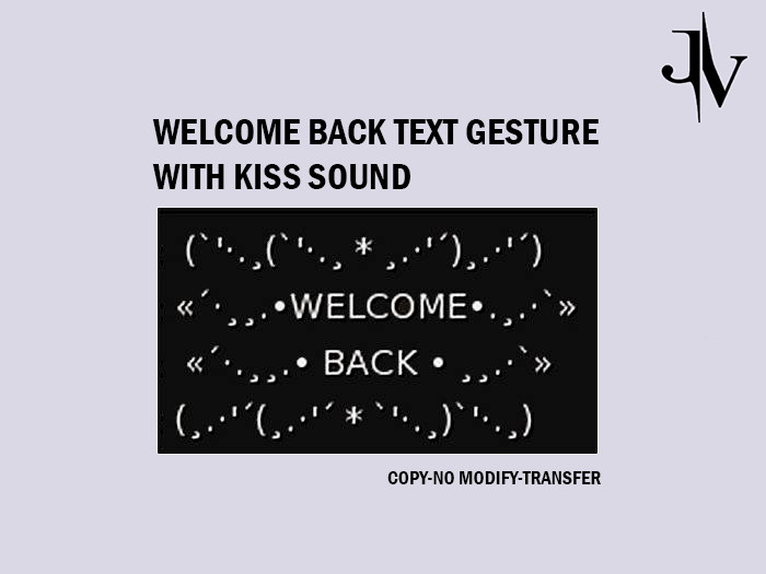 Welcome Back Gesture + Kiss