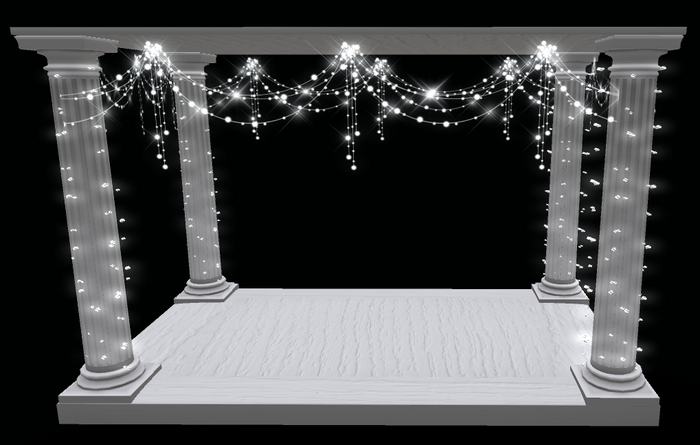 Gazebo with lights.