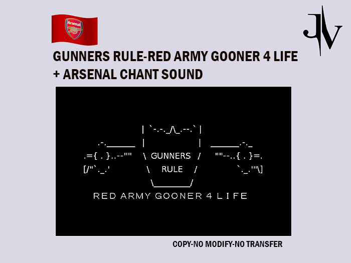 ::JV::Gunners Rule-Red Army Gooner 4 Life + Chant-Text & Sound Gesture