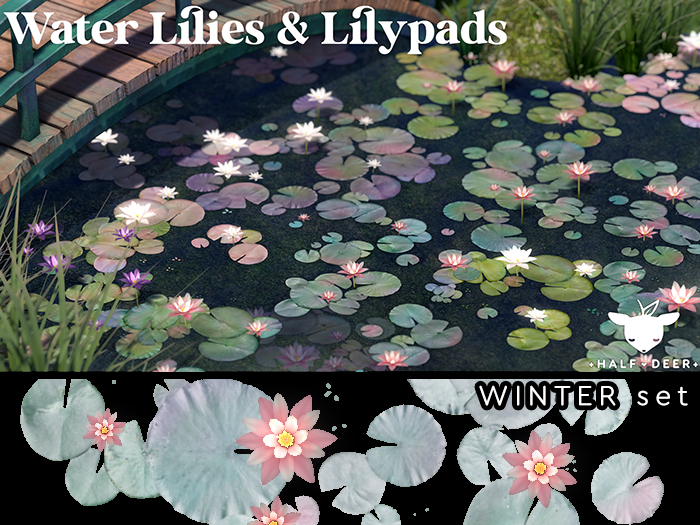 +Half-Deer+ Water Lilies + Lilypads [Winter Set]