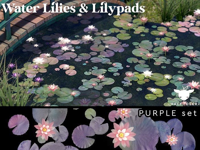 +Half-Deer+ Water Lilies + Lilypads [Purple Set]