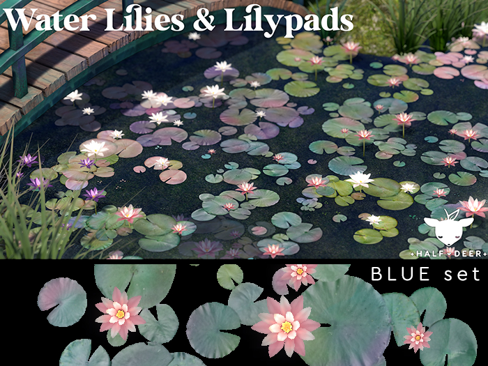 +Half-Deer+ Water Lilies + Lilypads [Blue Set]