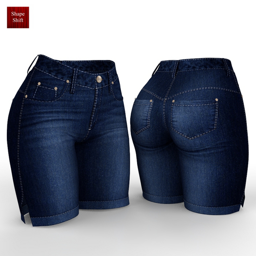 Navy Denim Shorts
