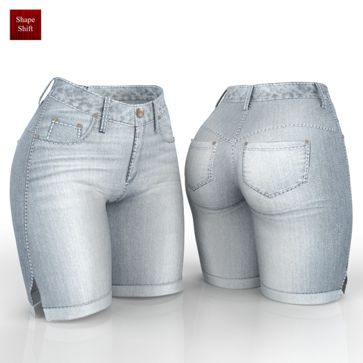 Washed Denim Shorts