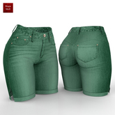 Green Denim Shorts