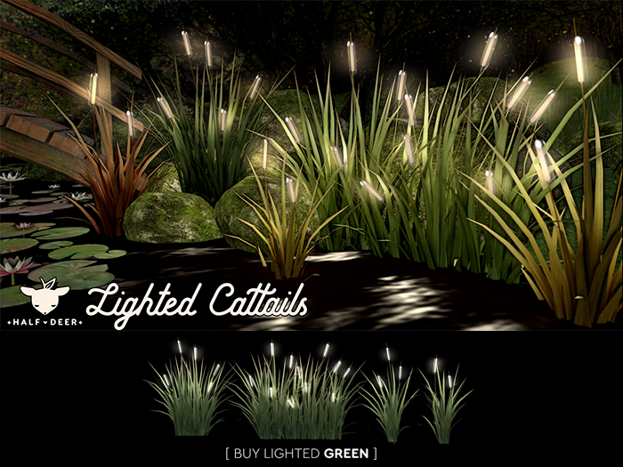 +Half-Deer+ Lighted Cattails [Green]